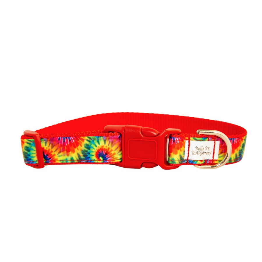 Red Tie Dye Dog Collar - Various Sizes