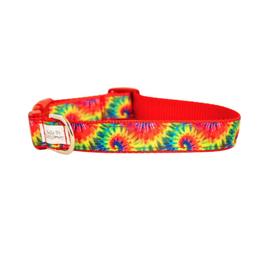 Red Tie Dye Dog Collar - Various Sizes