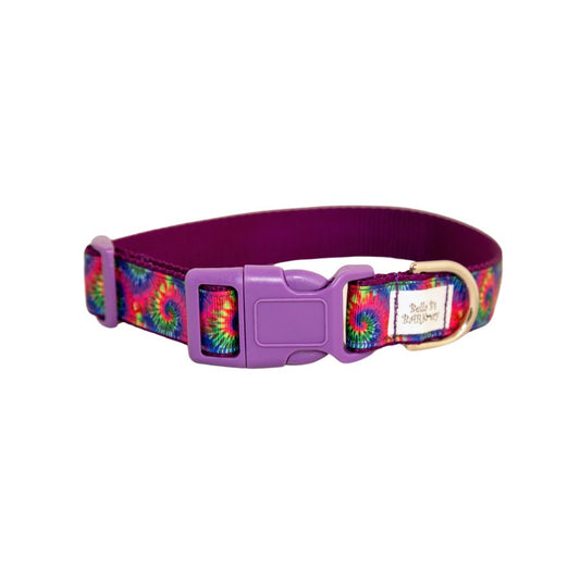 Purple Tie Dye Dog Collar 1"