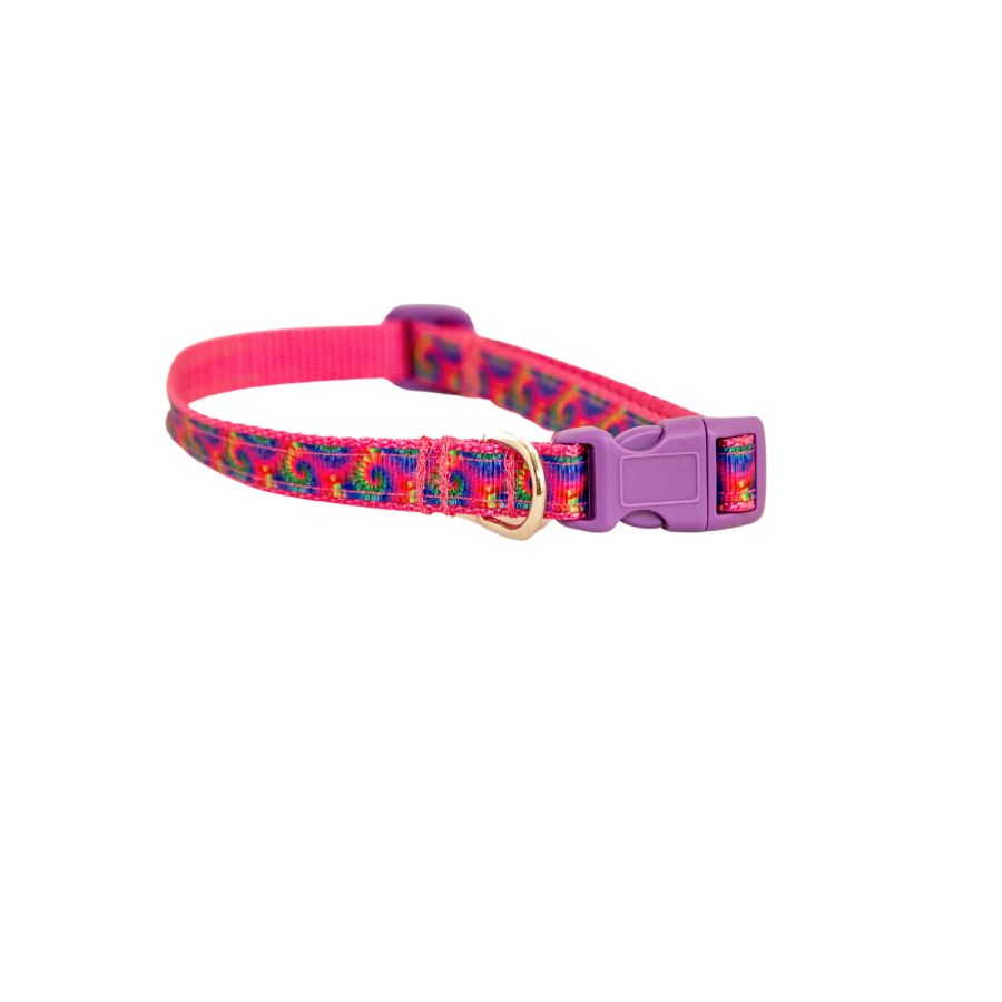 Pink Purple Tie Dye Collar 1/2"