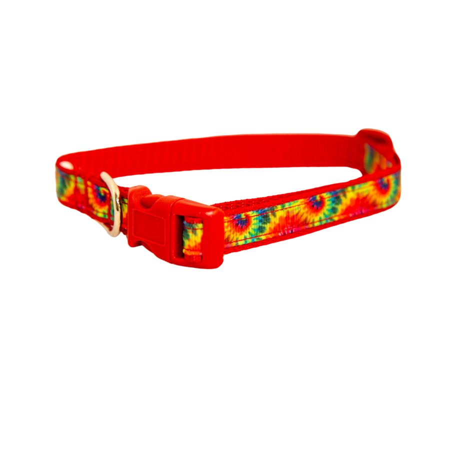 Red Tie Dye Dog Collar - Various Sizes