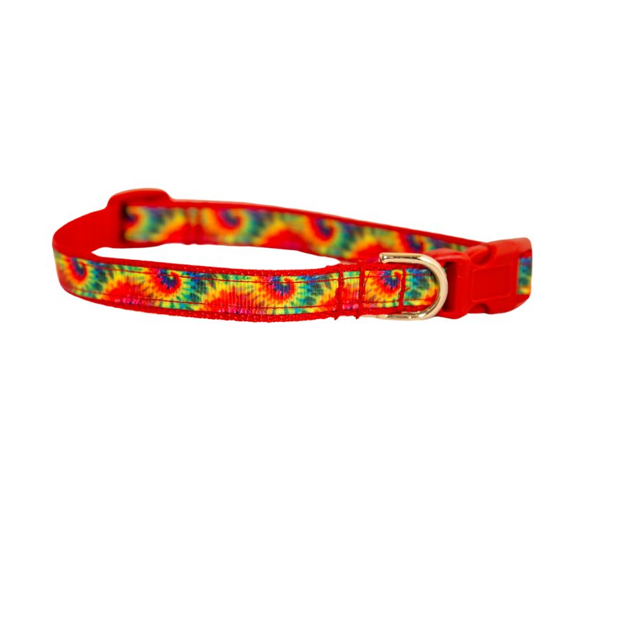 Red Tie Dye Dog Collar - Various Sizes