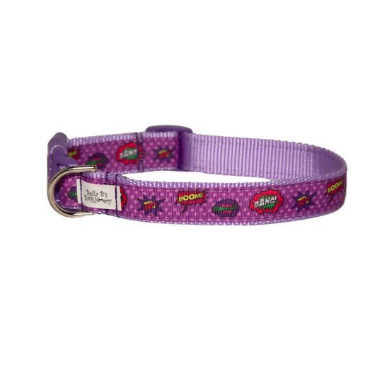 Purple Super Hero Dog Collar