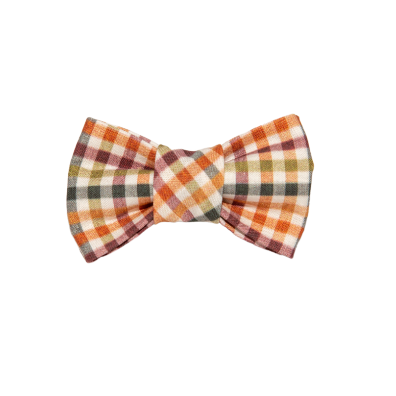 Autumn Harvest Plaid Dog Bow Tie