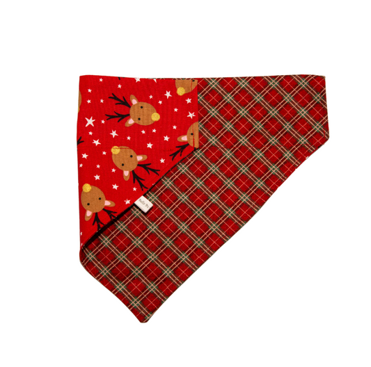 Classic Plaid & Reindeer Bandana