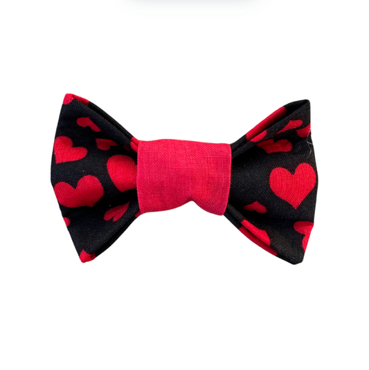 Red Hearts Dog Bow Tie