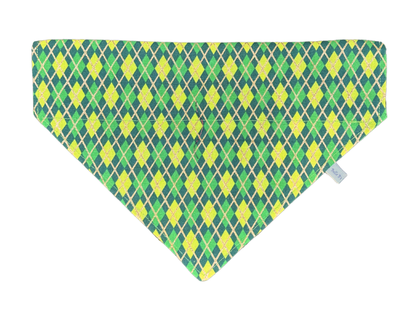 Shamrock and Gold Reversible Dog Bandana