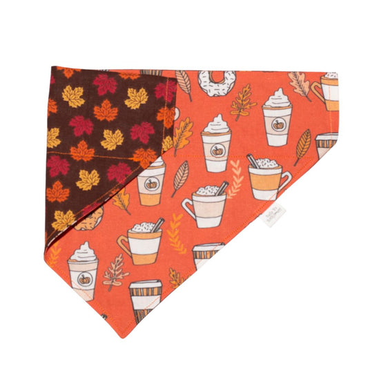 PSL Pumpkin Spice Latte Reversible Dog Bandana